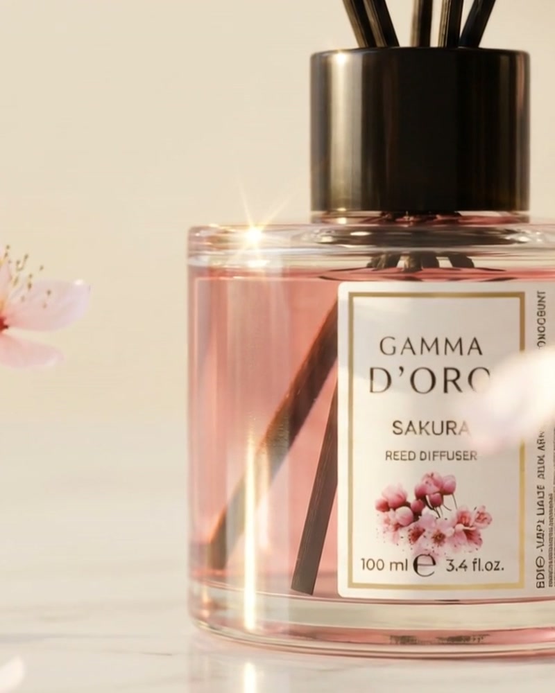 Gamma D'Oro Sakura — zbliżenie na butelkę dyfuzora